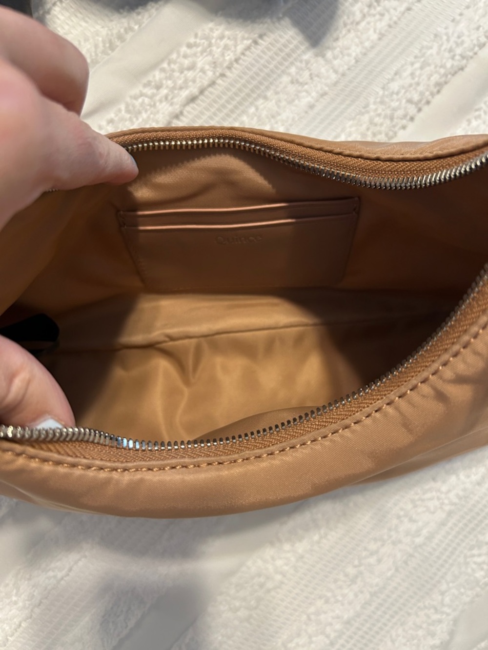 Quince Tan Crossbody Bag with Chain Detail - Picture 2 of 2